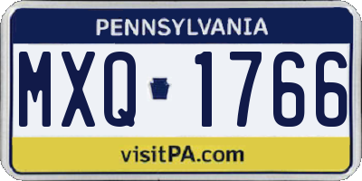PA license plate MXQ1766