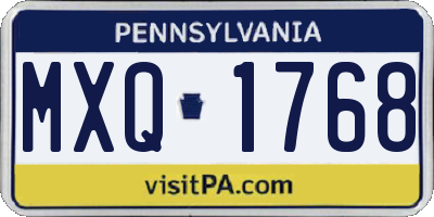 PA license plate MXQ1768