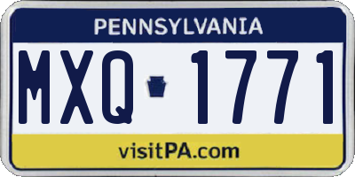 PA license plate MXQ1771