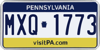 PA license plate MXQ1773
