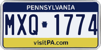 PA license plate MXQ1774