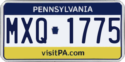 PA license plate MXQ1775