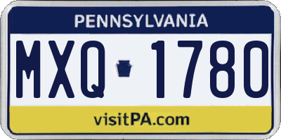 PA license plate MXQ1780