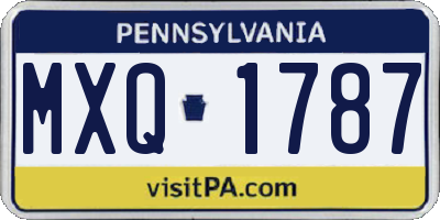 PA license plate MXQ1787