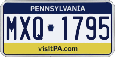 PA license plate MXQ1795