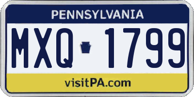 PA license plate MXQ1799