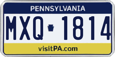 PA license plate MXQ1814