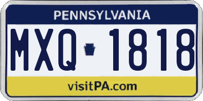 PA license plate MXQ1818
