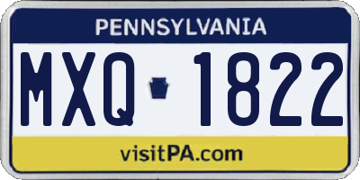 PA license plate MXQ1822