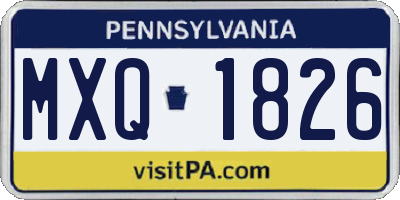 PA license plate MXQ1826