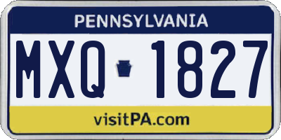 PA license plate MXQ1827