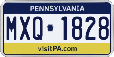 PA license plate MXQ1828