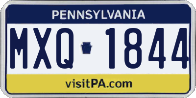 PA license plate MXQ1844