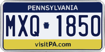 PA license plate MXQ1850