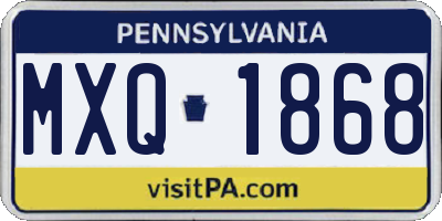 PA license plate MXQ1868