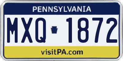 PA license plate MXQ1872