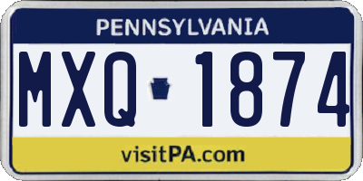 PA license plate MXQ1874