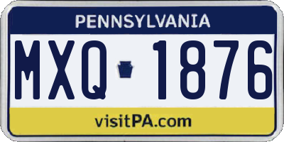 PA license plate MXQ1876