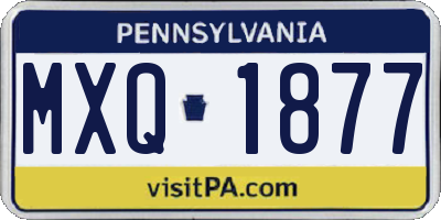 PA license plate MXQ1877