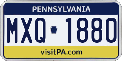 PA license plate MXQ1880