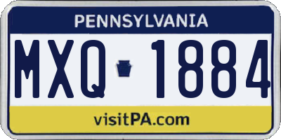 PA license plate MXQ1884