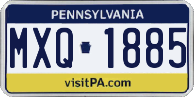 PA license plate MXQ1885