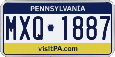 PA license plate MXQ1887