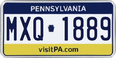PA license plate MXQ1889