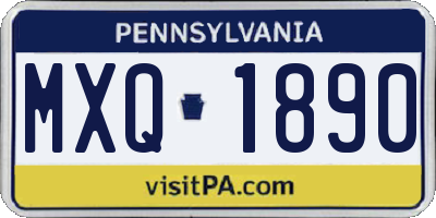 PA license plate MXQ1890