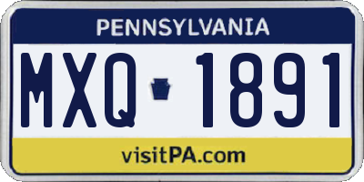 PA license plate MXQ1891