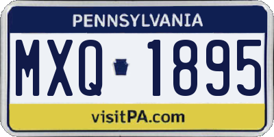 PA license plate MXQ1895