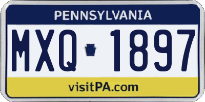 PA license plate MXQ1897