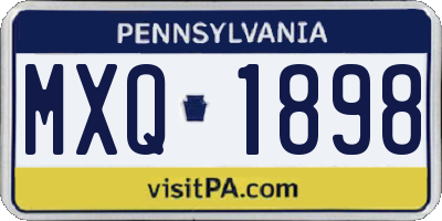 PA license plate MXQ1898