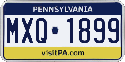 PA license plate MXQ1899
