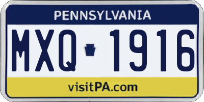 PA license plate MXQ1916