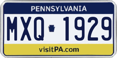 PA license plate MXQ1929