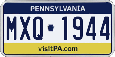 PA license plate MXQ1944