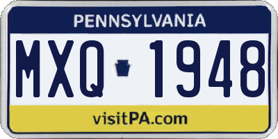 PA license plate MXQ1948