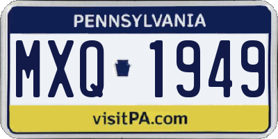 PA license plate MXQ1949