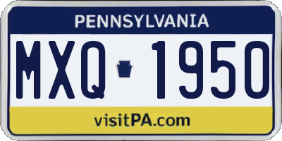 PA license plate MXQ1950