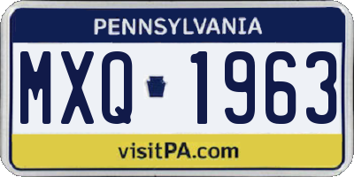 PA license plate MXQ1963