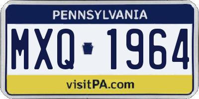 PA license plate MXQ1964