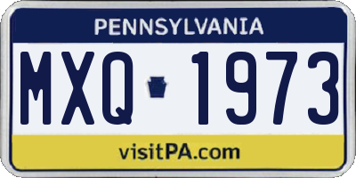 PA license plate MXQ1973