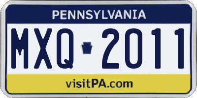 PA license plate MXQ2011