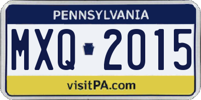 PA license plate MXQ2015