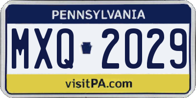 PA license plate MXQ2029