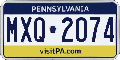 PA license plate MXQ2074