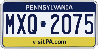 PA license plate MXQ2075
