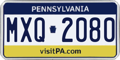 PA license plate MXQ2080