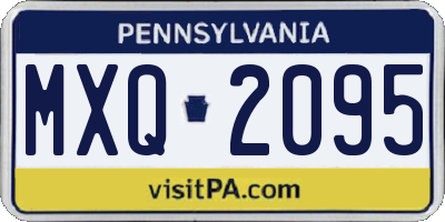 PA license plate MXQ2095